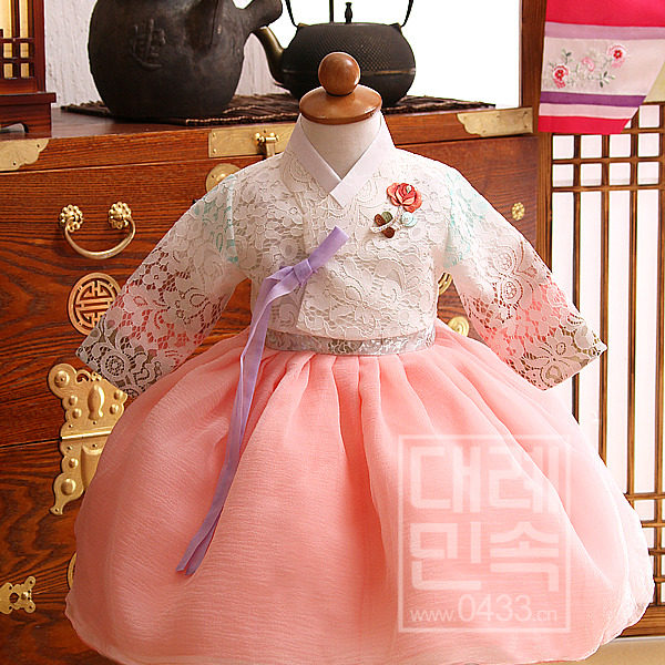 韩国传统女童韩服朝鲜族女宝宝一周岁生日礼服女孩儿童韩服E01866