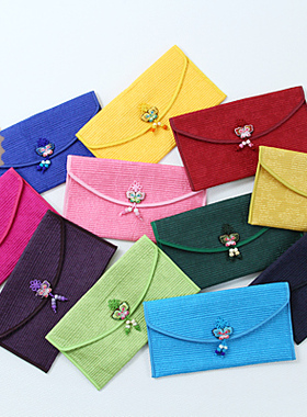 朝鲜布艺钱包存折包可放手机韩国民俗手工艺礼品旅游纪念品P02949