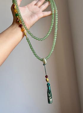 新中式长款流苏项链女国风锁骨链