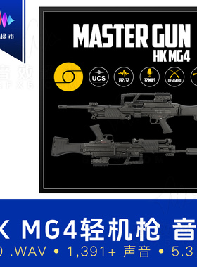 德国MG4班用轻机枪射击操作换弹链音效 Aftertouch Audio HK MG4