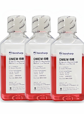 Biosharp BL308A DMEM低糖液体培养基 含酚红 丙酮酸钠 不含HEPES