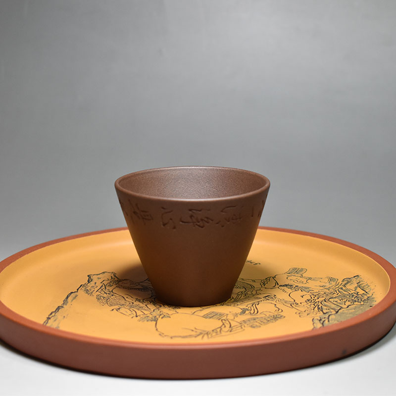 老缶紫砂宜兴原矿紫砂主人杯斗笠杯茶杯品茗纯手工100cc