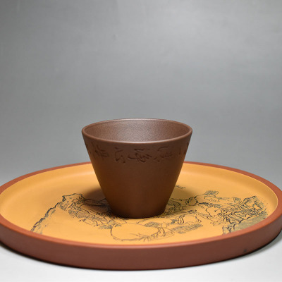 老缶紫砂宜兴原矿紫砂主人杯斗笠杯茶杯品茗纯手工100cc