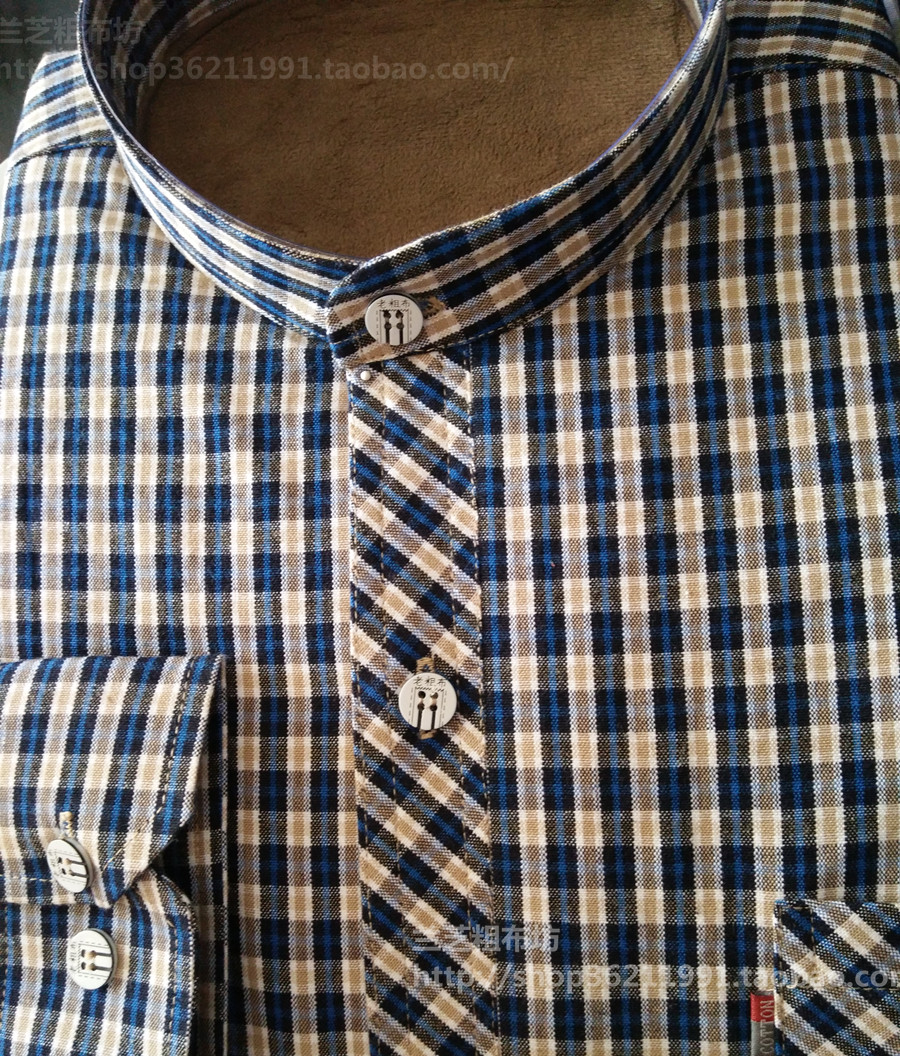 纯棉立领加厚保暖男士秋冬衬衣