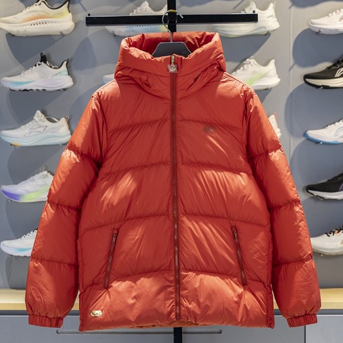 李宁保暖连帽短款男子羽绒服