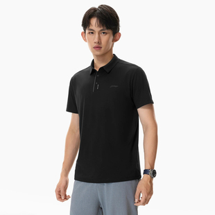 李宁短袖POLO衫透气夏季男子夏装速干短袖T恤文化衫APLW163-1