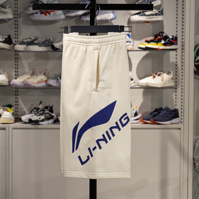 李宁男子五分透气短卫裤