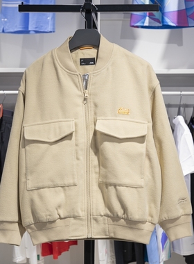 李宁外套男子2023秋季新款运动时尚系列加厚保暖宽松夹克AFDT889