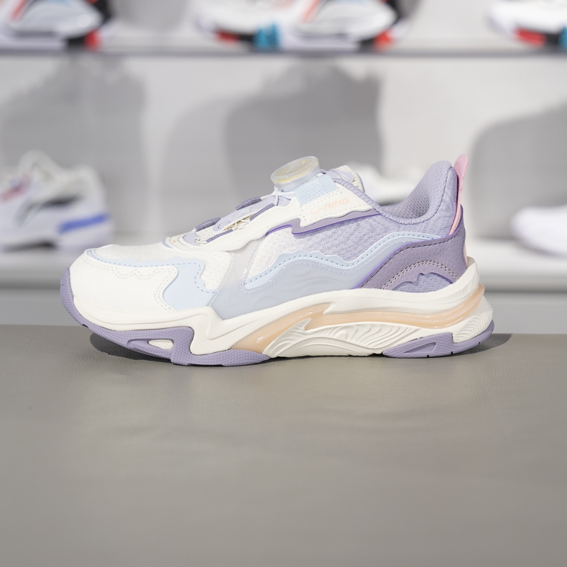 李宁童鞋休闲鞋2024秋季新款云川 V4男女童减震回弹运动鞋YKCU104