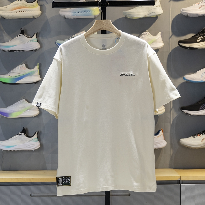 李宁短袖男子宽松短袖文化衫