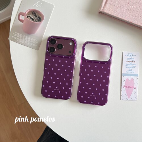 (软边不伤机）适用于iphone18promax紫色手机壳16/17星星手机壳苹果17promax韩系手机保护套