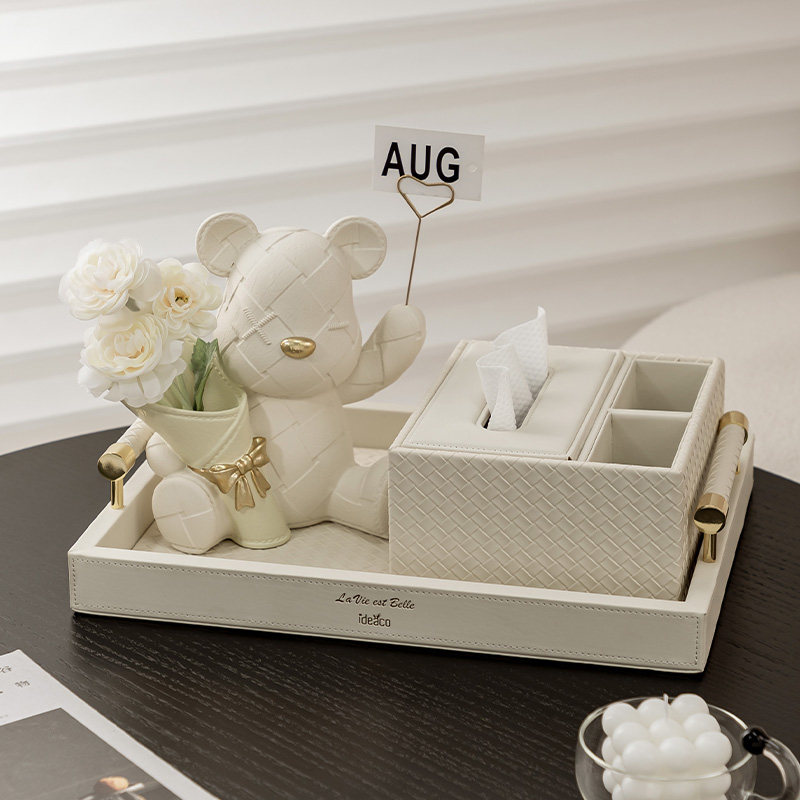 客厅高档纸巾盒托盘套装