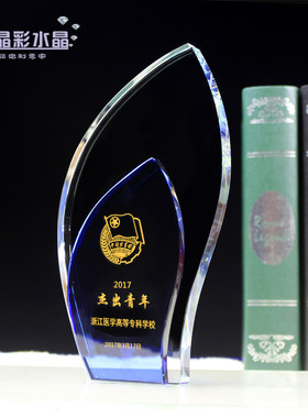 水晶玉兰奖杯玻璃奖杯奖牌定制玉兰奖杯免费刻字上海奖杯评选奖座