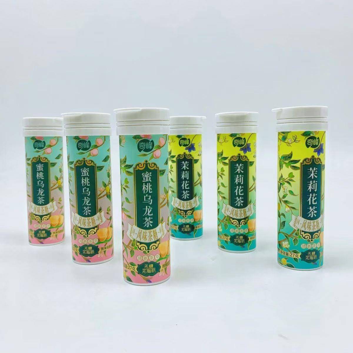 奇峰27g蜜桃乌龙茉莉花茶风味含片口气清新茶萃润清爽硬糖果零食