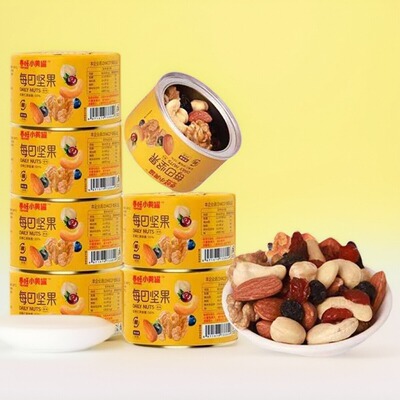 春旺小黄罐每日坚果7种坚果果仁混合早餐伴侣35g*6罐下午茶点心