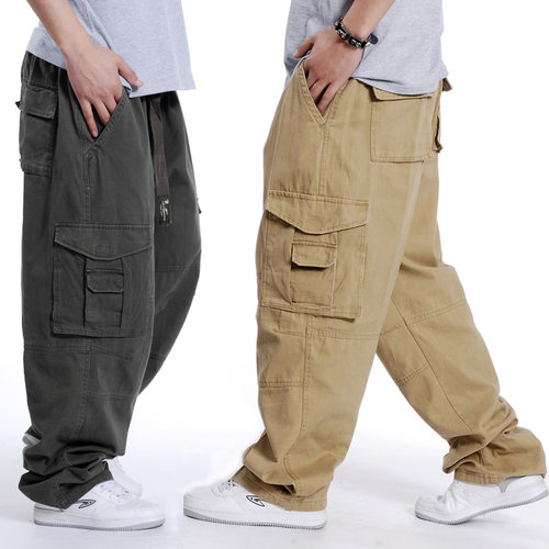 纯棉男士宽松休闲街舞加肥嘻哈裤