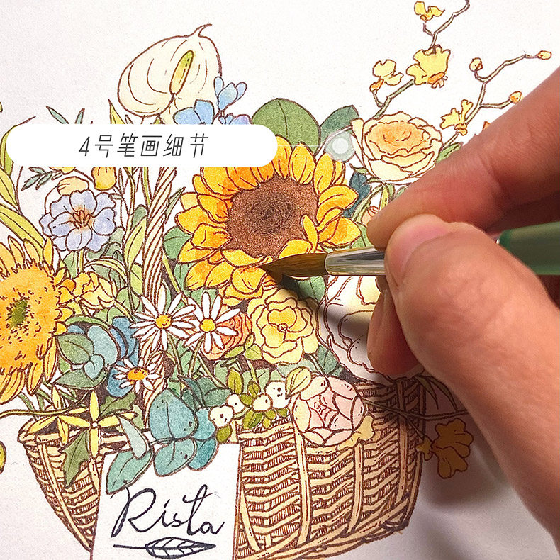 邱啊璐老师 水彩画笔专用套装 水彩画笔 毛笔 竹羽堂4支套 包邮