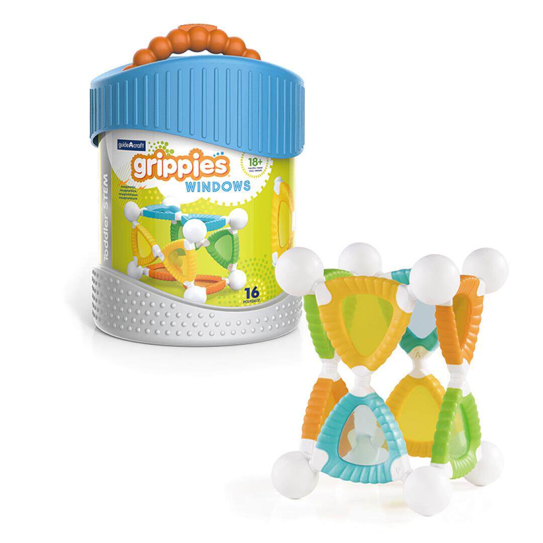 磁力亲握积木视窗系列16 件24 件幼儿早教园儿童亮光颜色探索玩具