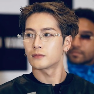 王嘉尔同款眼镜gm镶钻无边框金属银色平光镜架老钱风男士痞帅酷潮