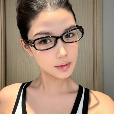 复古小方框椭圆小脸黑框素颜镜框可配度数近视眼镜办公室海妖风女