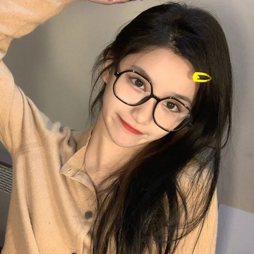 黑框大框方形平光眼镜女显脸小
