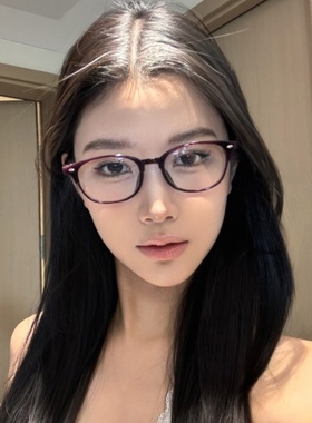 安克拉红色方框超轻TR90眼镜可配度数近视镜框圆脸显瘦防蓝光平光