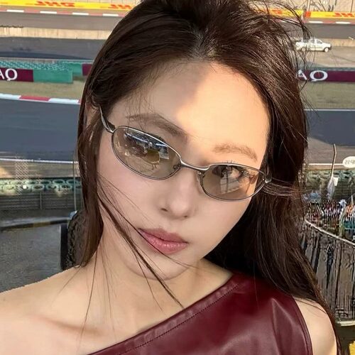 墨镜欧美y2k辣妹风水银色椭圆形
