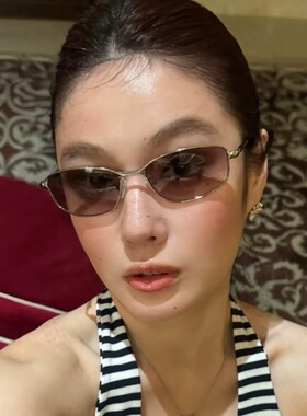 复古金属茶色y2k古早千禧太阳镜