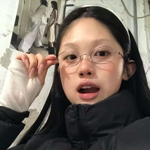 韩版复古超轻小椭圆Y2K金属眼镜