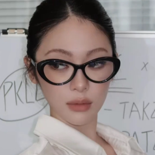 美式辣妹猫眼黑框素颜眼镜防蓝光