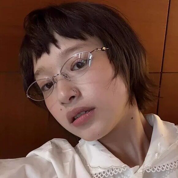 复古日系金属半框椭圆形猫眼平光镜防蓝光可配度数近视眼镜高智感