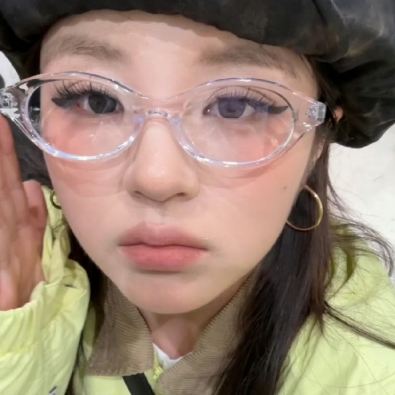 韩系gm椭圆猫眼透明素颜神器眼镜