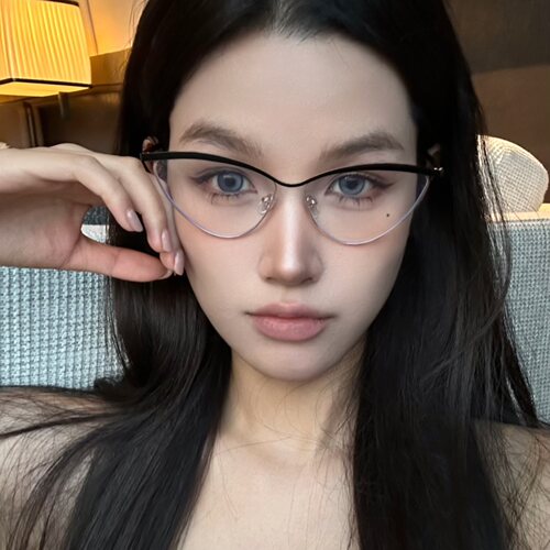 大框欧美金属猫眼眼镜可配度数近