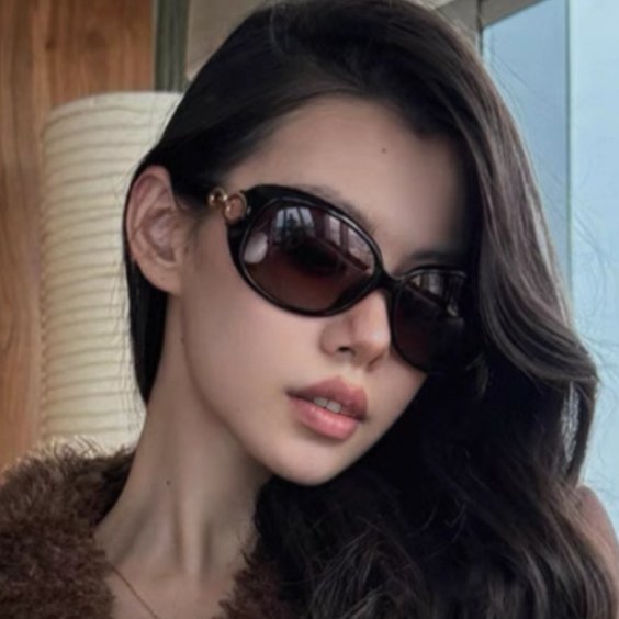 复古辣妹风大框遮脸茶色蛤蟆镜太阳镜偏光防紫外线街拍墨镜中古款