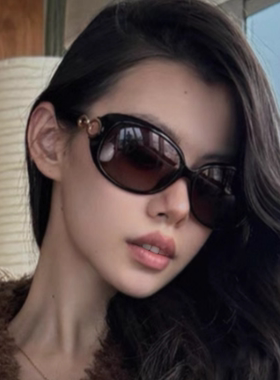 复古辣妹风大框茶色蛤蟆镜太阳镜