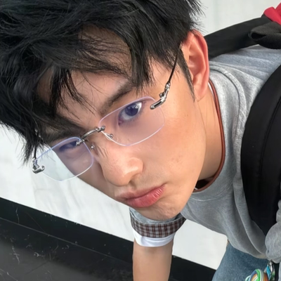 男款商务无框金属方框银色眼镜