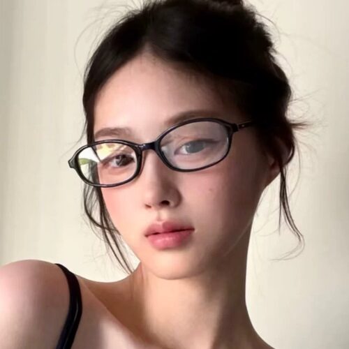 韩版复古防蓝光近视素颜眼镜女