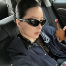 jennie同款 gm墨镜女款 欧美椭圆猫眼磨砂Y2K户外运动骑行太阳眼镜