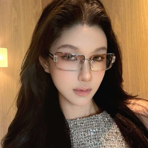 金属无框镶钻水银色欧美辣妹墨镜