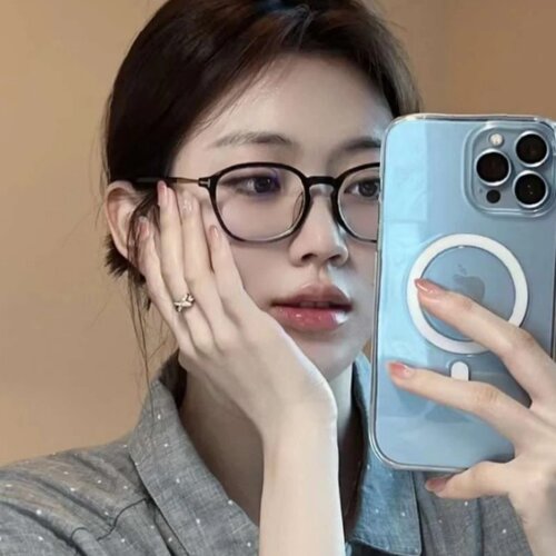 复古TR90超轻黑框素颜神器复古防蓝光可配度数近视眼镜方圆脸显瘦