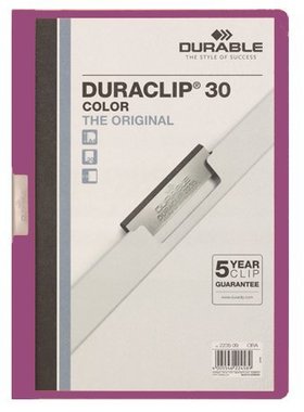 DURABLE 220012 德国杜拉宝浅紫色A4文件夹可夹30张A4钢夾文件夹