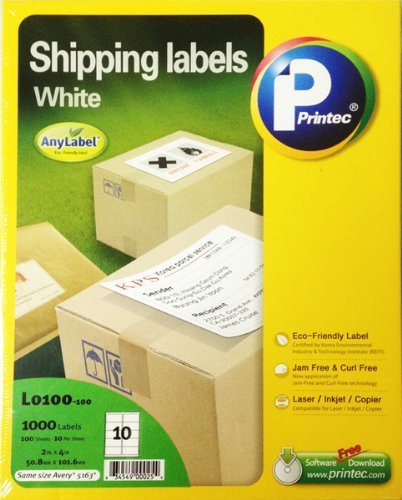 普林泰科美标100张不干胶标签纸