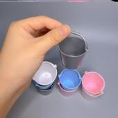 过家家配件场景水桶儿童捏捏摆件冰块桶可爱塑料迷你小水桶玩具