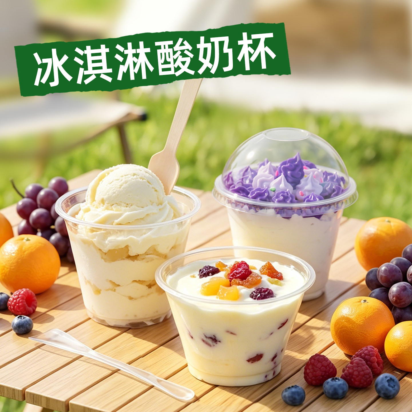 商吉双皮奶一次性冰淇淋杯塑料透明雪糕芋圆打包杯冷饮杯甜点碗