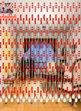 客厅卧室鞋柜屏风珠帘玄关门帘隔断红色水晶帘挂帘吊帘成品