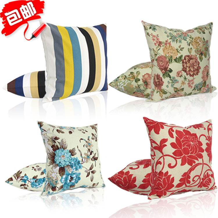 亚麻全棉帆布沙发靠垫靠枕床头靠背护腰靠垫抱枕套定做无芯