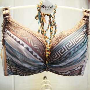印第安风情 厚款 全棉条纹舒适内衣2445 A杯 奥尔黛丝文胸正品