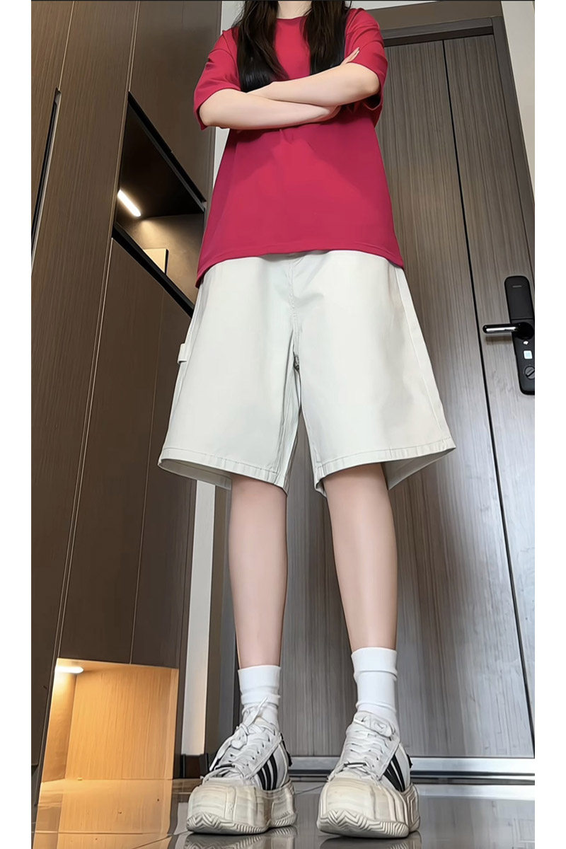 夏季新款美式高街工装短裤女潮流宽松直筒休闲五分裤D1080P45,男装牛仔裤,电商B203