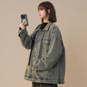 2025秋季新款复古水洗高街牛仔夹克女外套潮流上衣 JK49 特P65图片