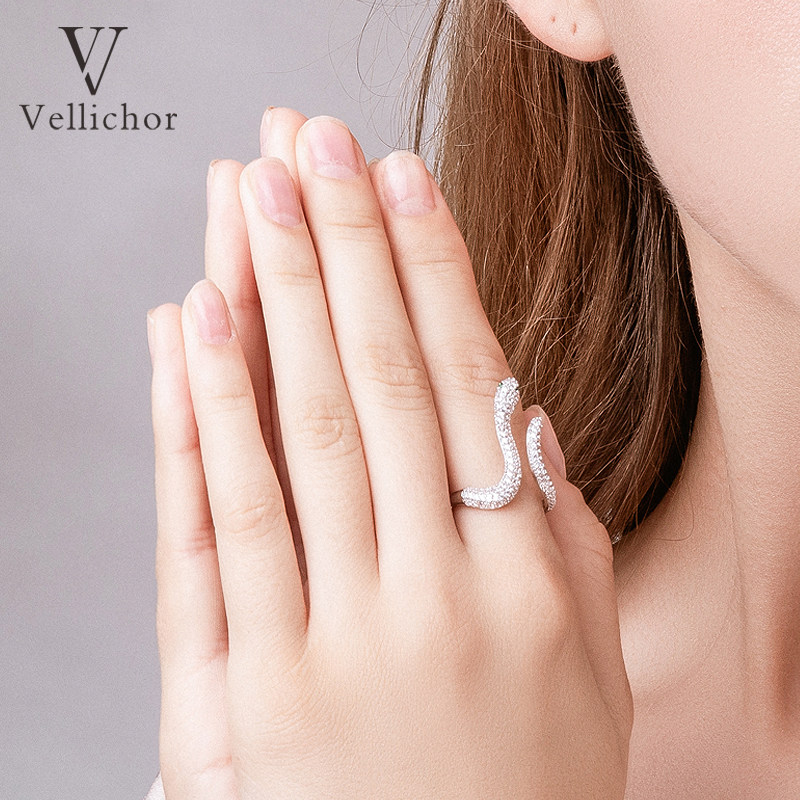 Vellichor小众设计长生白蛇食指戒指女开口ins网红潮时尚个性尾戒